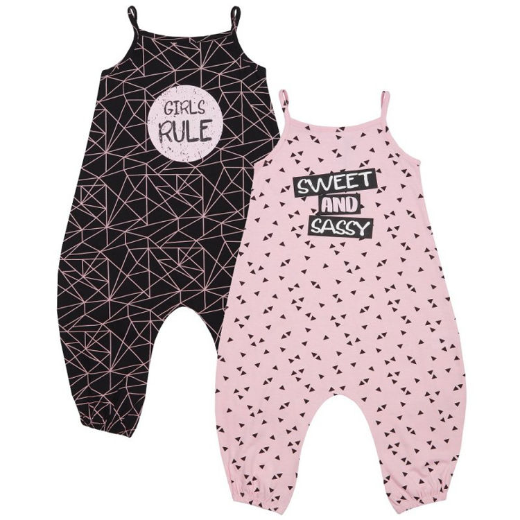 Picture of 15C389: GIRLS SWEET & SASSY/GIRLS RULE PLAYSUIT (2-8 YEARS)